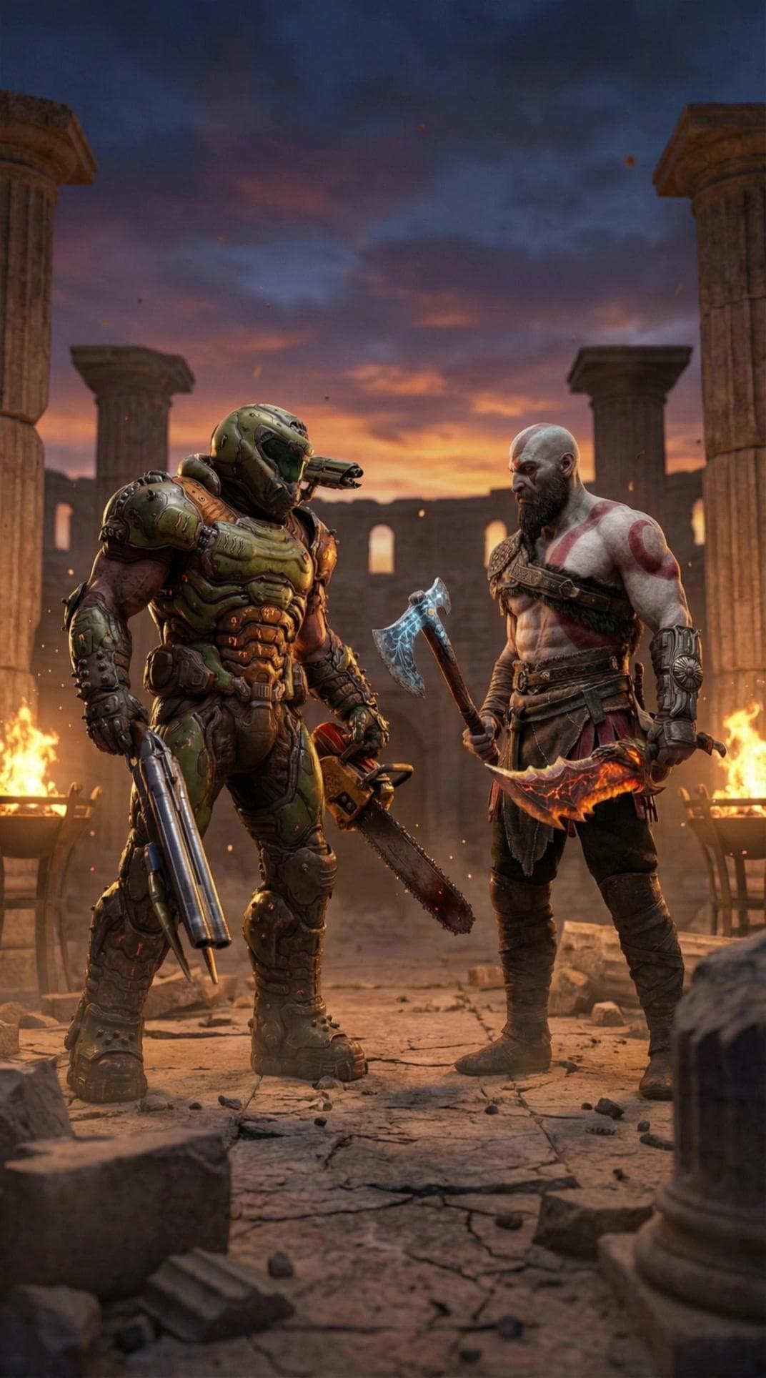 Doom Slayer vs Kratos