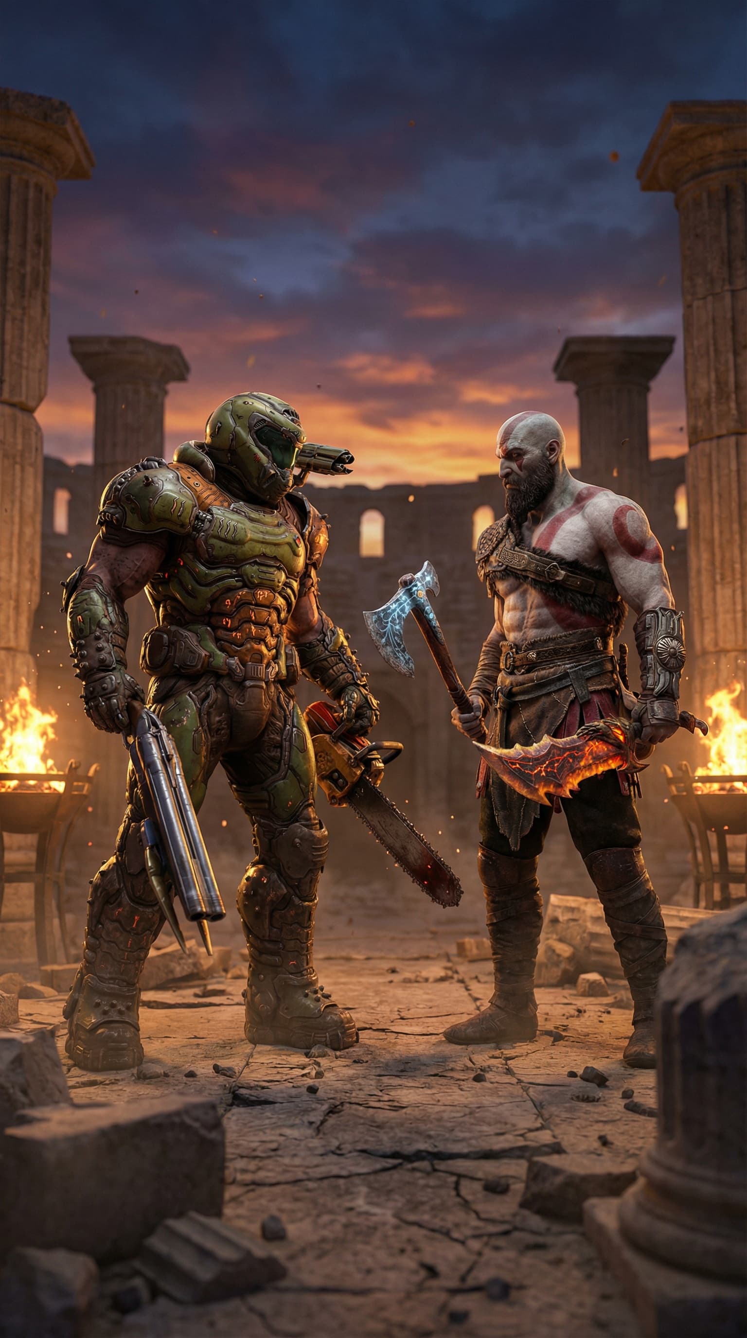 Doom Slayer vs Kratos